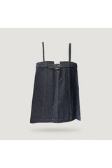 Blue Belted Denim Suspender Mini Dress