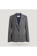 Grey Striped Tailored Blazer