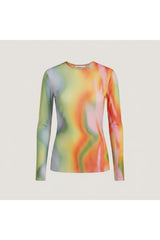 Multi Abstract Print Long Sleeve Top