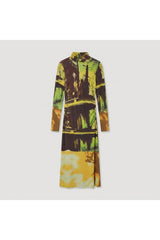 Multi Graphic Print Maxi Dress