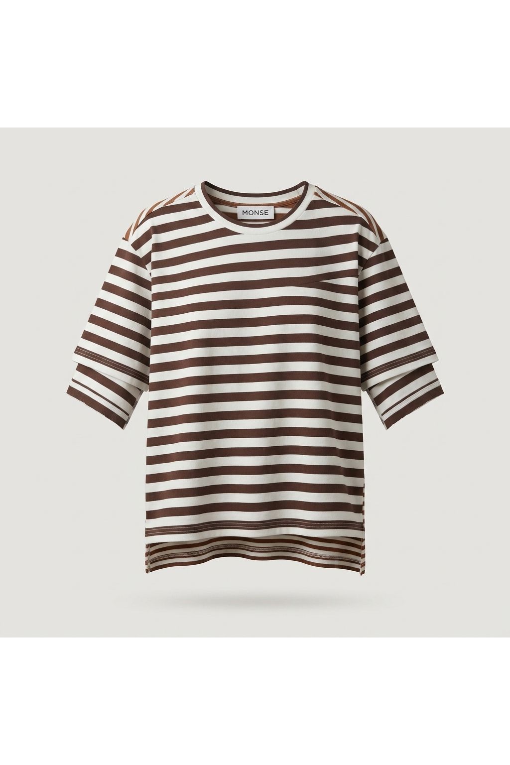 Multi Striped Asymmetrical T-shirt