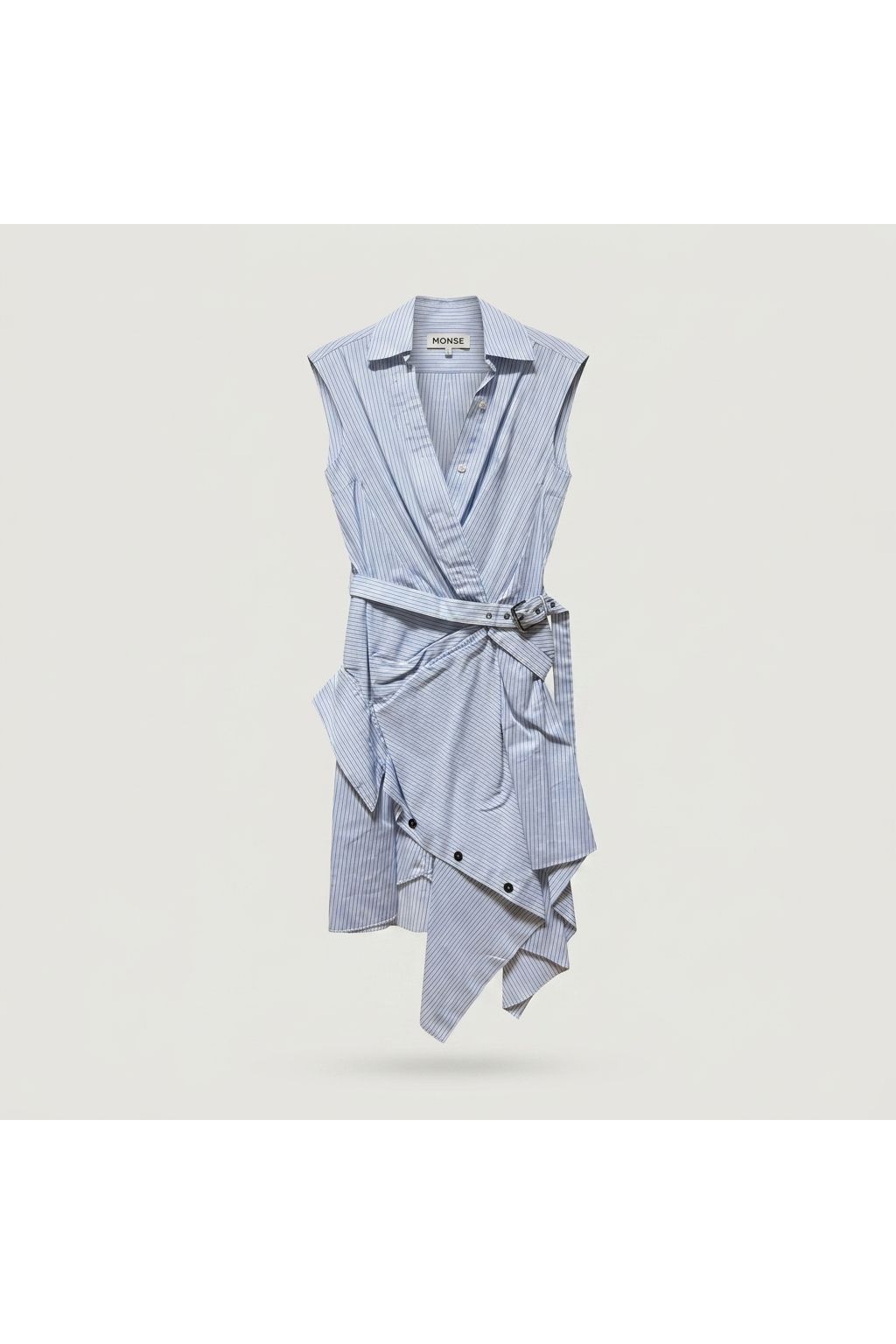 Asymmetric Deconstructed Stripe Shirt Dress