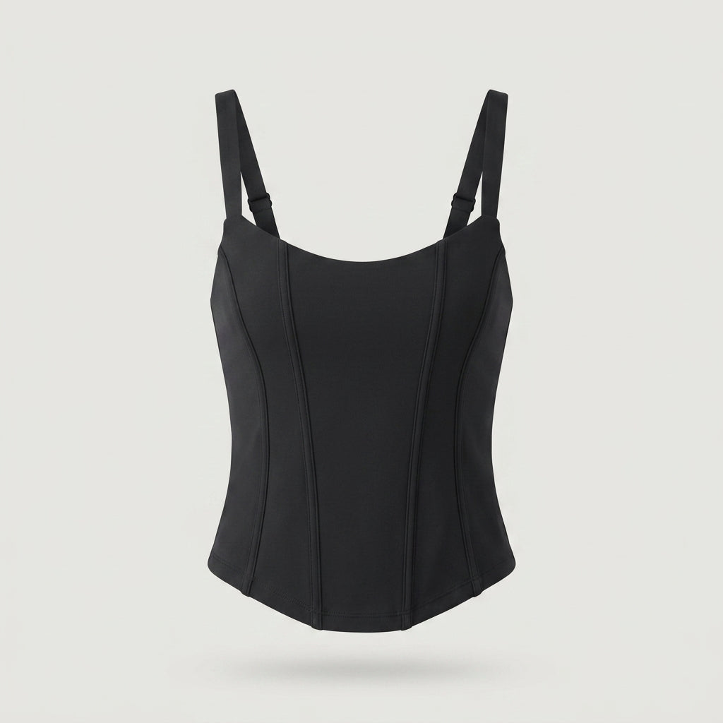 Black Corset Style Tank Top
