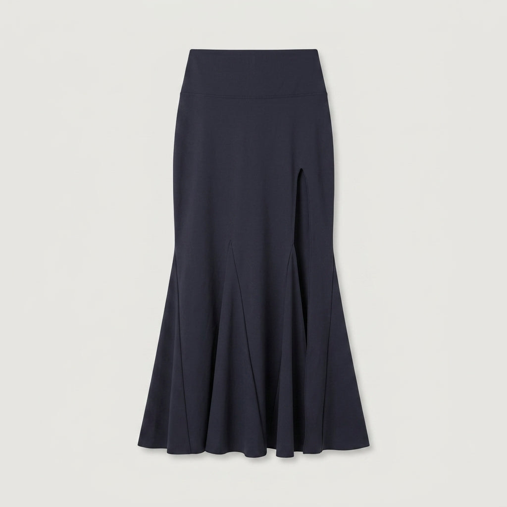 Black Flared Maxi Skirt