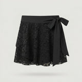 Black Lace Wrap Skort