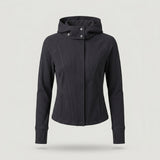 Black Ribbed Panelled Hooded Jacket