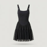 Black Tiered Ruffle Active Dress