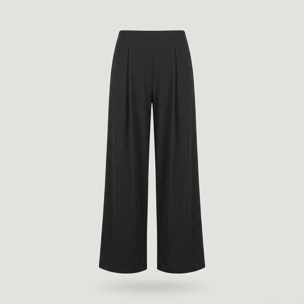 Regular Black Wide Leg Pant