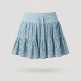 Blue Tiered Lace Skort