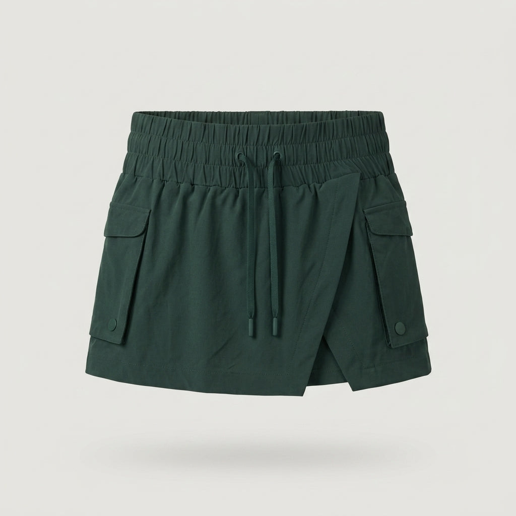 Green Cargo Wrap Skort