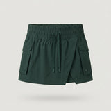 Green Cargo Wrap Skort
