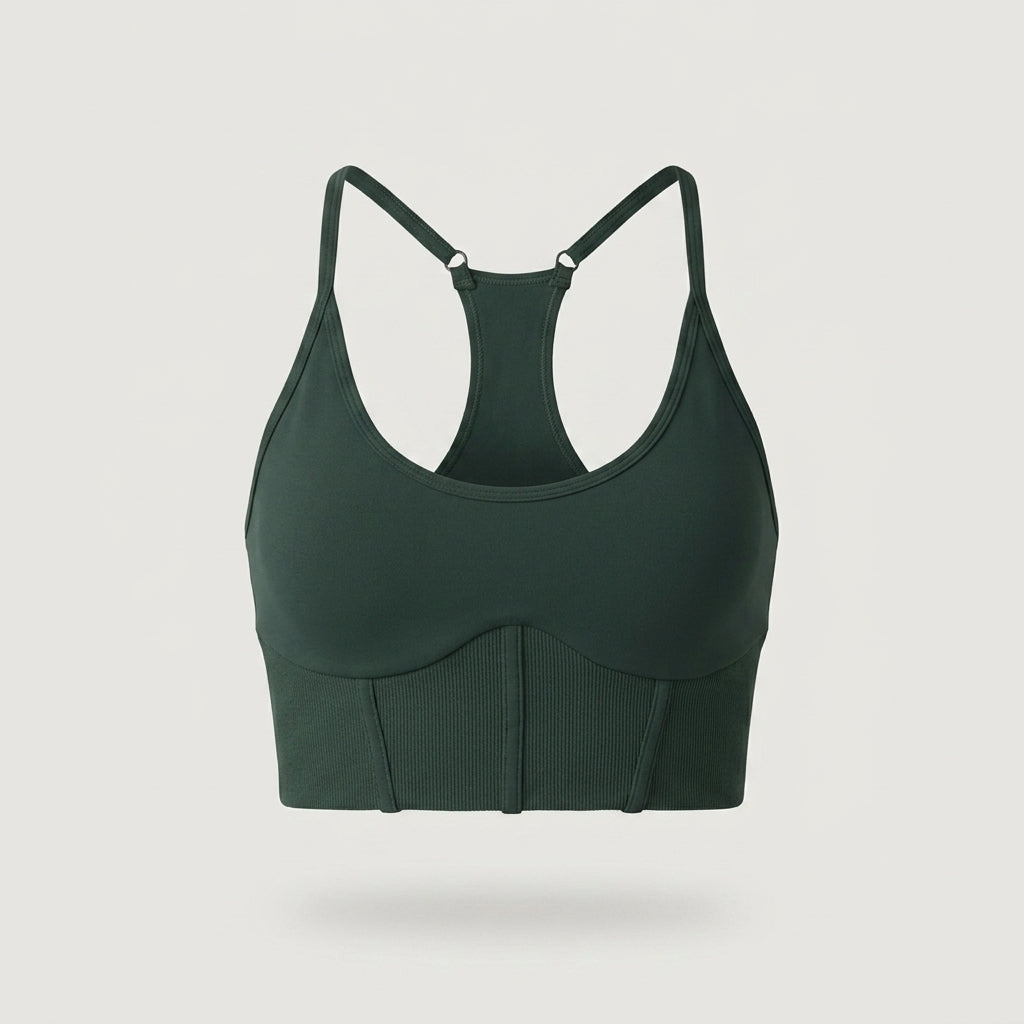 Green Corset Sports Bra