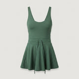 Green Corset Waist Active Dress