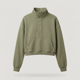 Short Green Cropped Pullover Sweatshirt