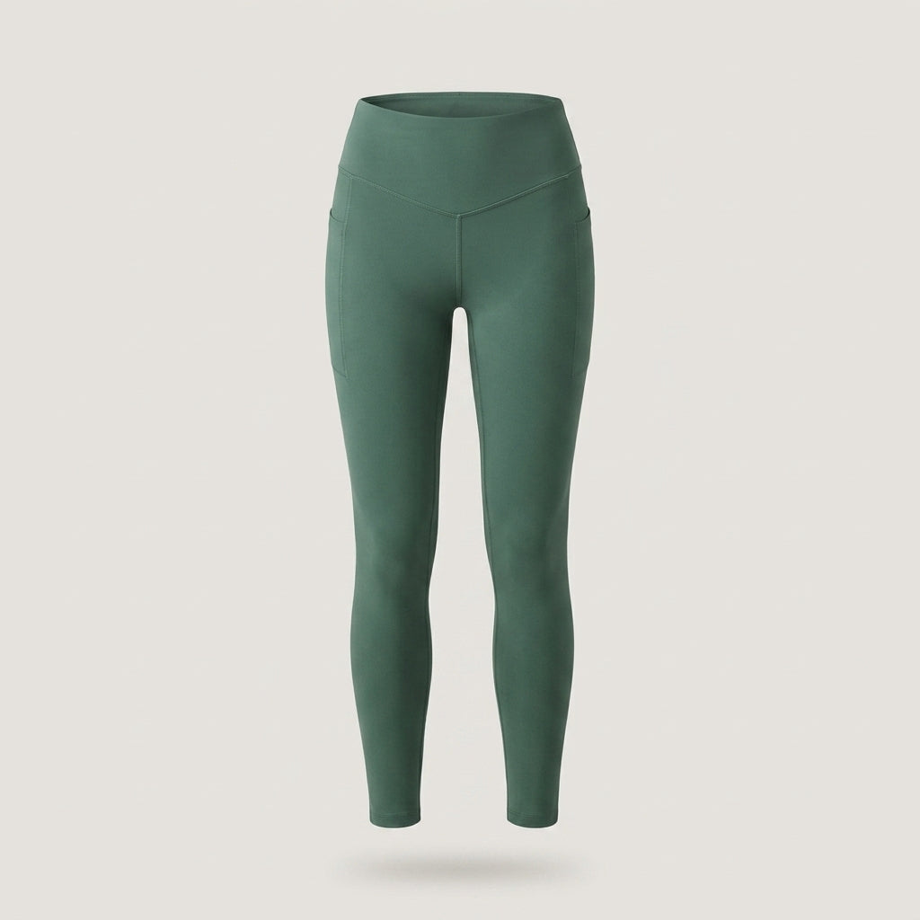 27’ Green High Waisted Pocket Legging