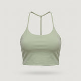 Green Strappy Cropped Tank Top