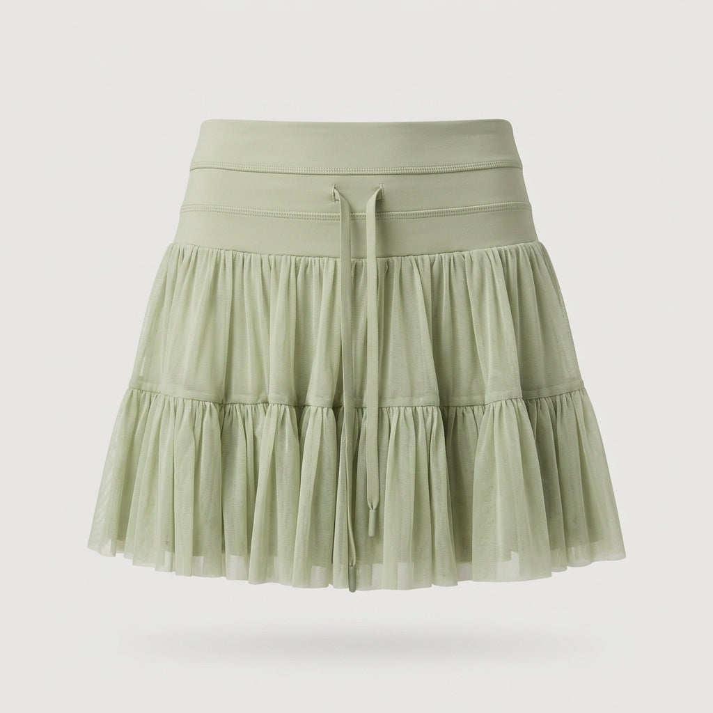 Green Tiered Ruffle Skort