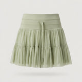 Green Tiered Ruffle Skort