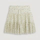 Multi Tiered Ruffle Mesh Skort