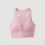 Pink Mesh Panel Sports Bra