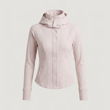 Pink Ribbed Hooded Jacket