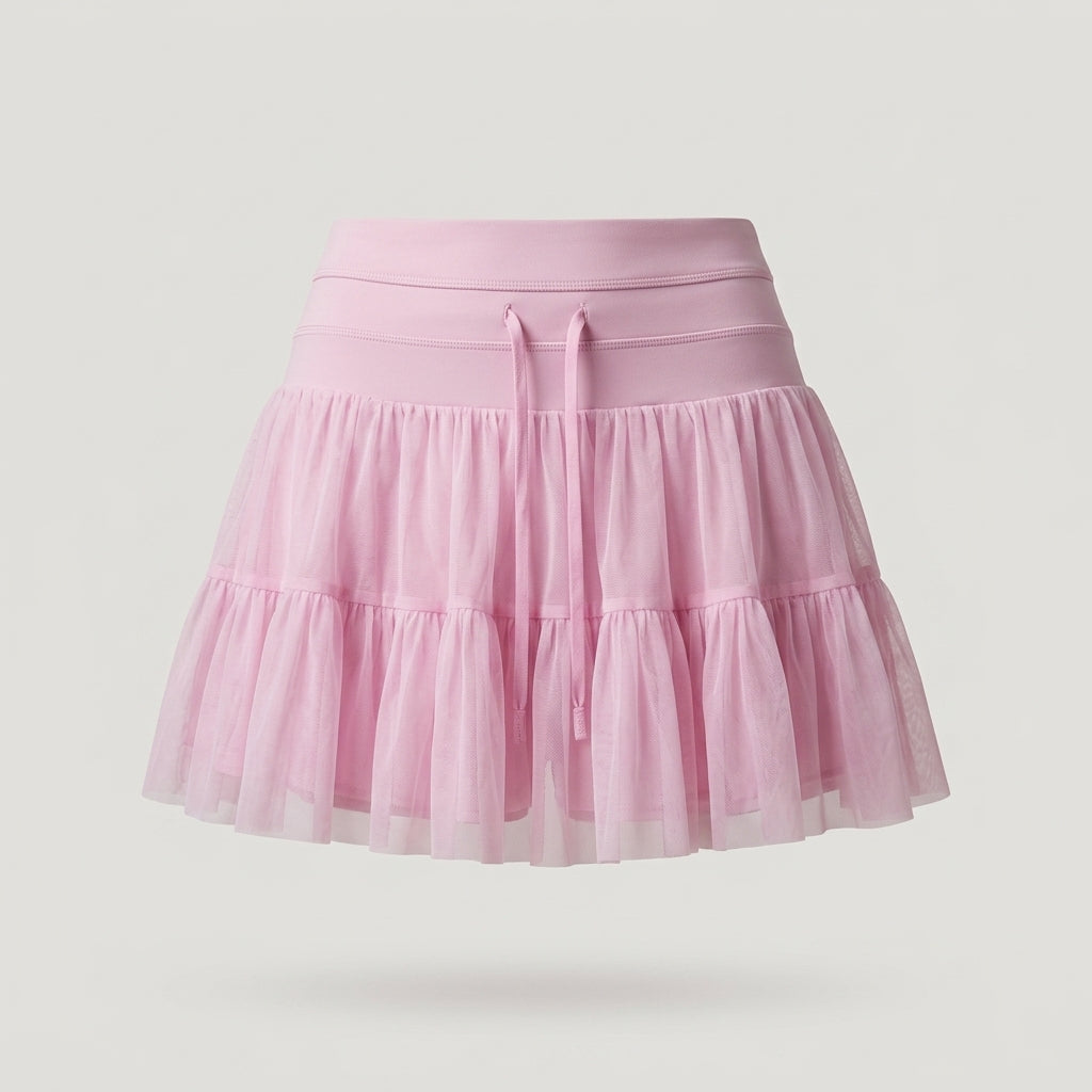 Pink Tiered Ruffle Skort 2