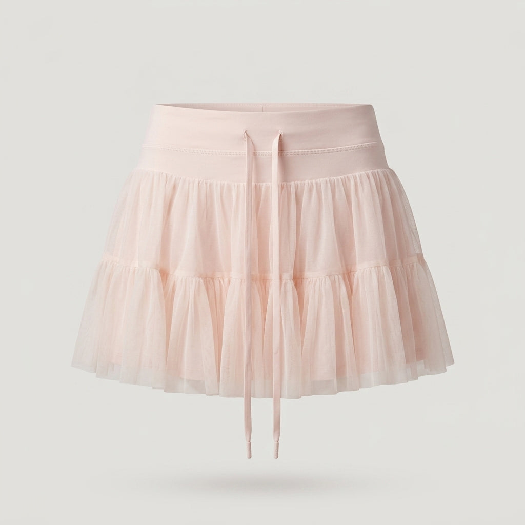 Pink Tiered Ruffle Skort