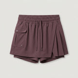 Purple Cargo Drawstring Skort