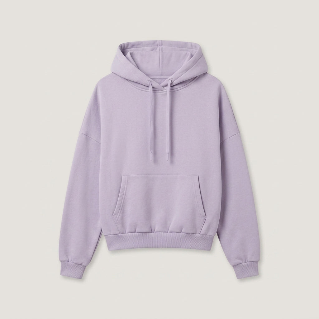 Purple Cropped Pullover Hoodie