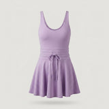 Purple Sleeveless Flared Mini Dress