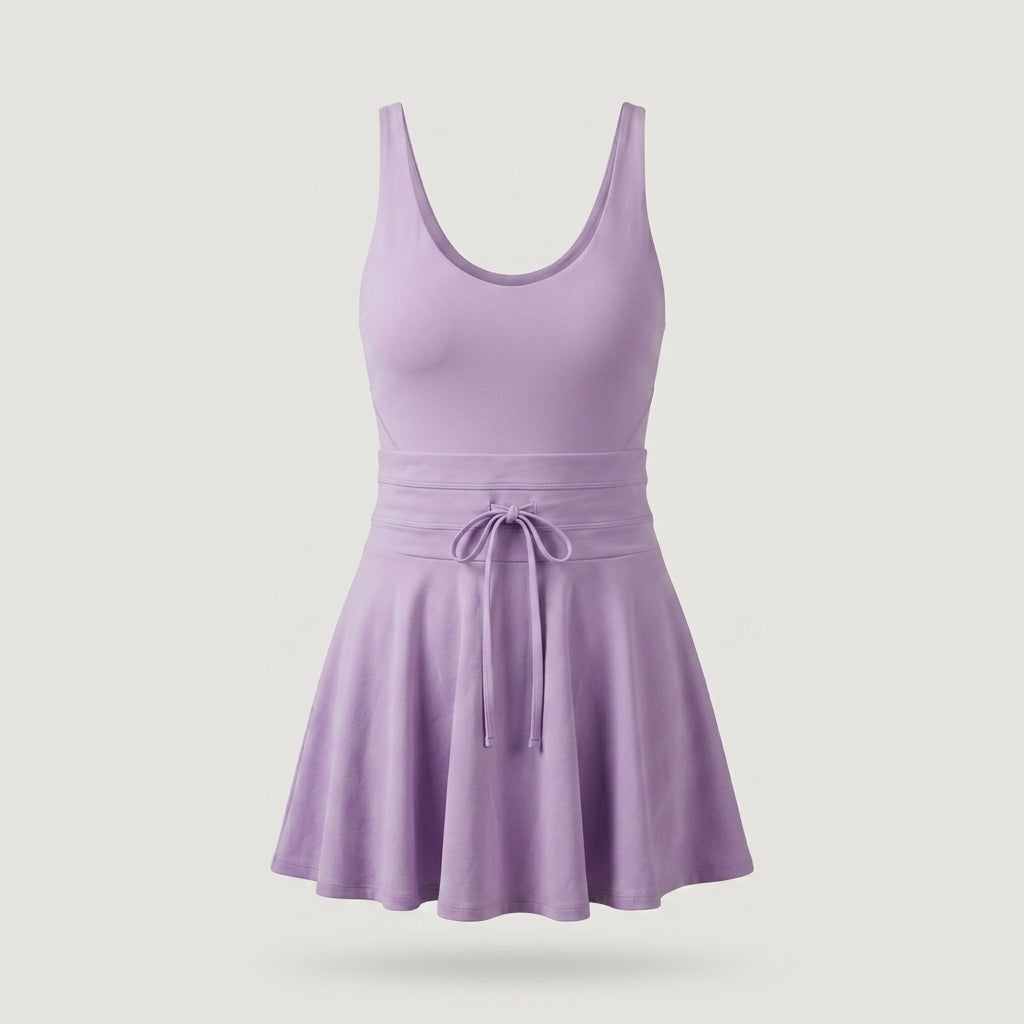Purple Sleeveless Flared Mini Dress