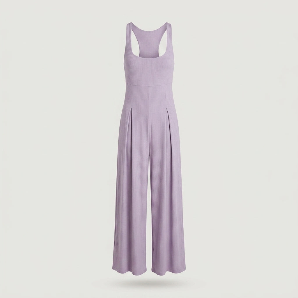Petite Purple Sleeveless Wide Leg Jumpsuit