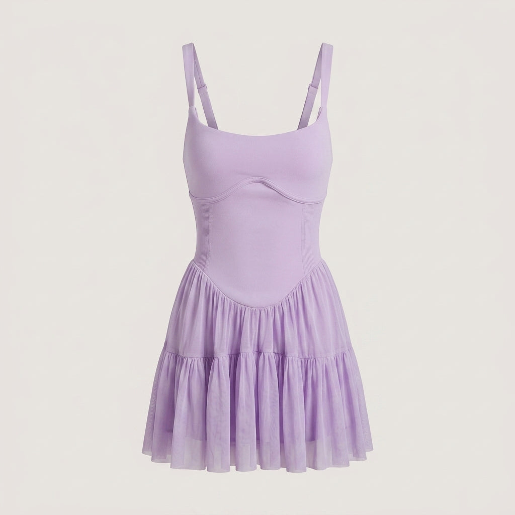 Purple Tiered Active Dress