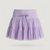 Purple Tiered Mesh Skort