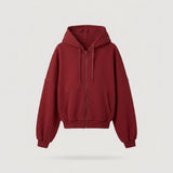 Red Oversized Zip-up Hoodie