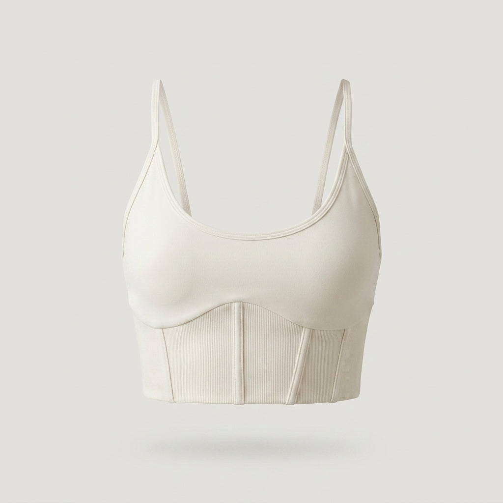 White Corset Sports Bra