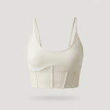 White Corset Sports Bra