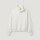 White Half-zip Pullover Sweatshirt