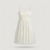 White Tiered Tulle Mini Dress