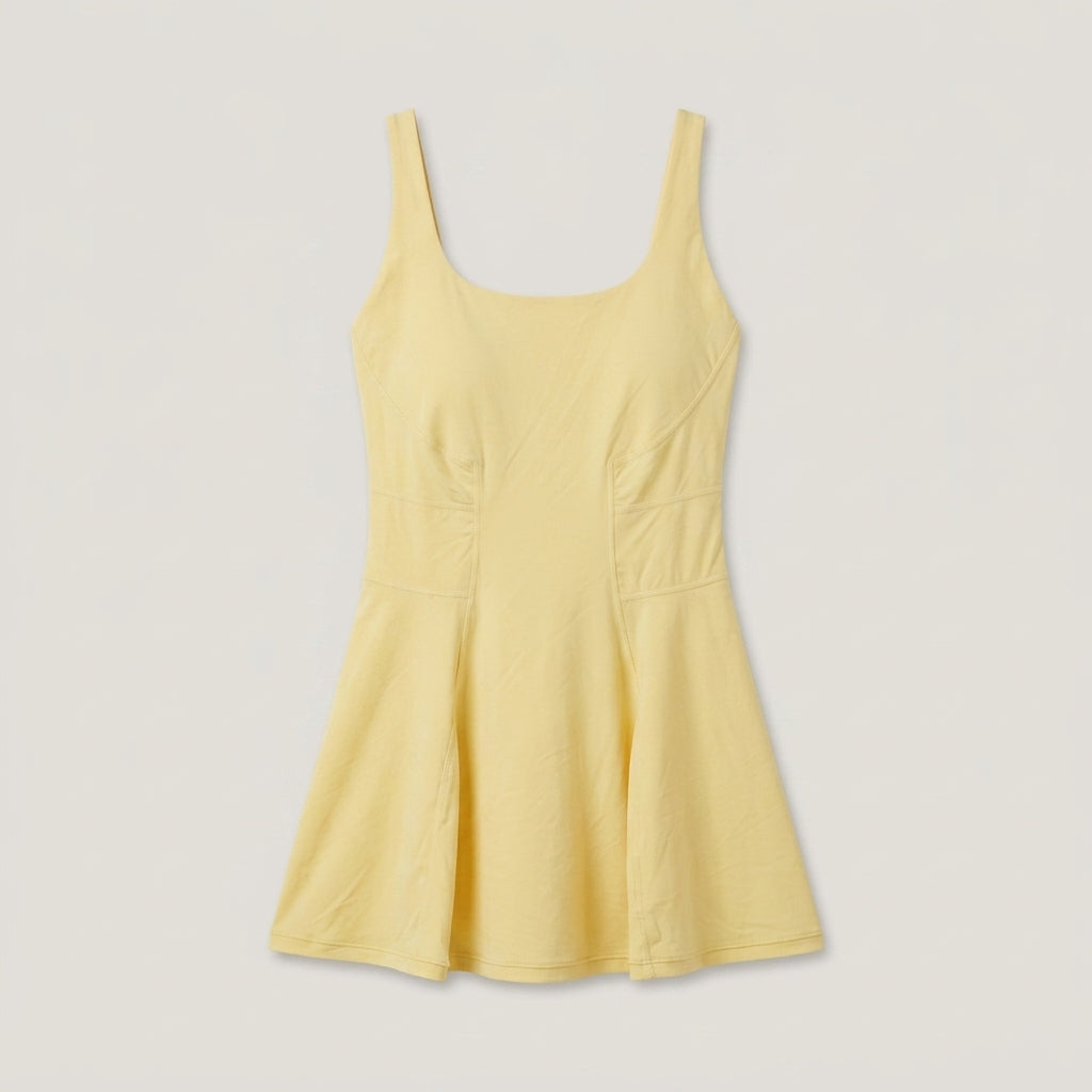 Yellow Corset Seam Active Dress