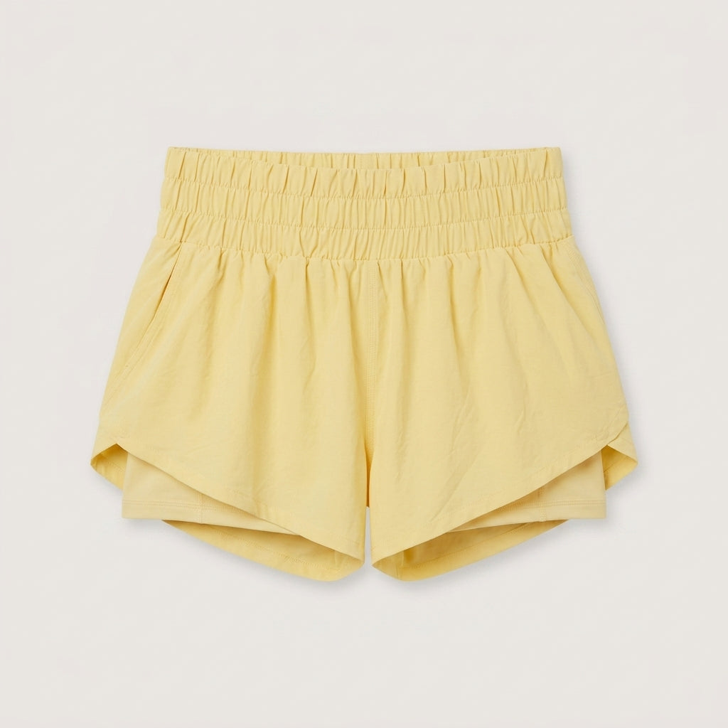 Yellow High Waisted Running Short