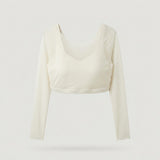 Off white Layered Mesh Crop Top
