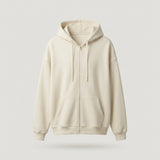 Off White Oversized Zip-up Hoodie