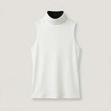 White Ribbed Mock Neck Tank