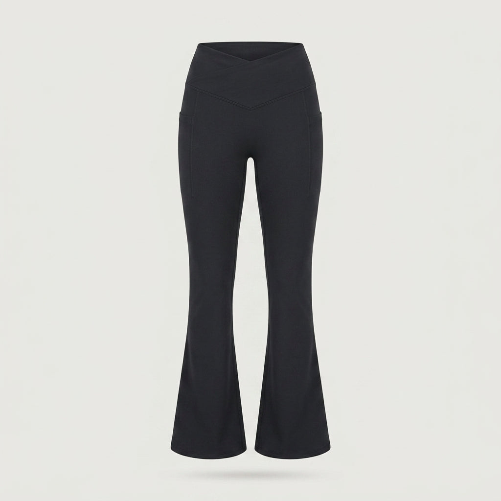 Black Crossover Flared Legging