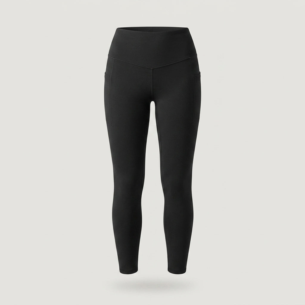Flat Black High Waisted Pocket Legging