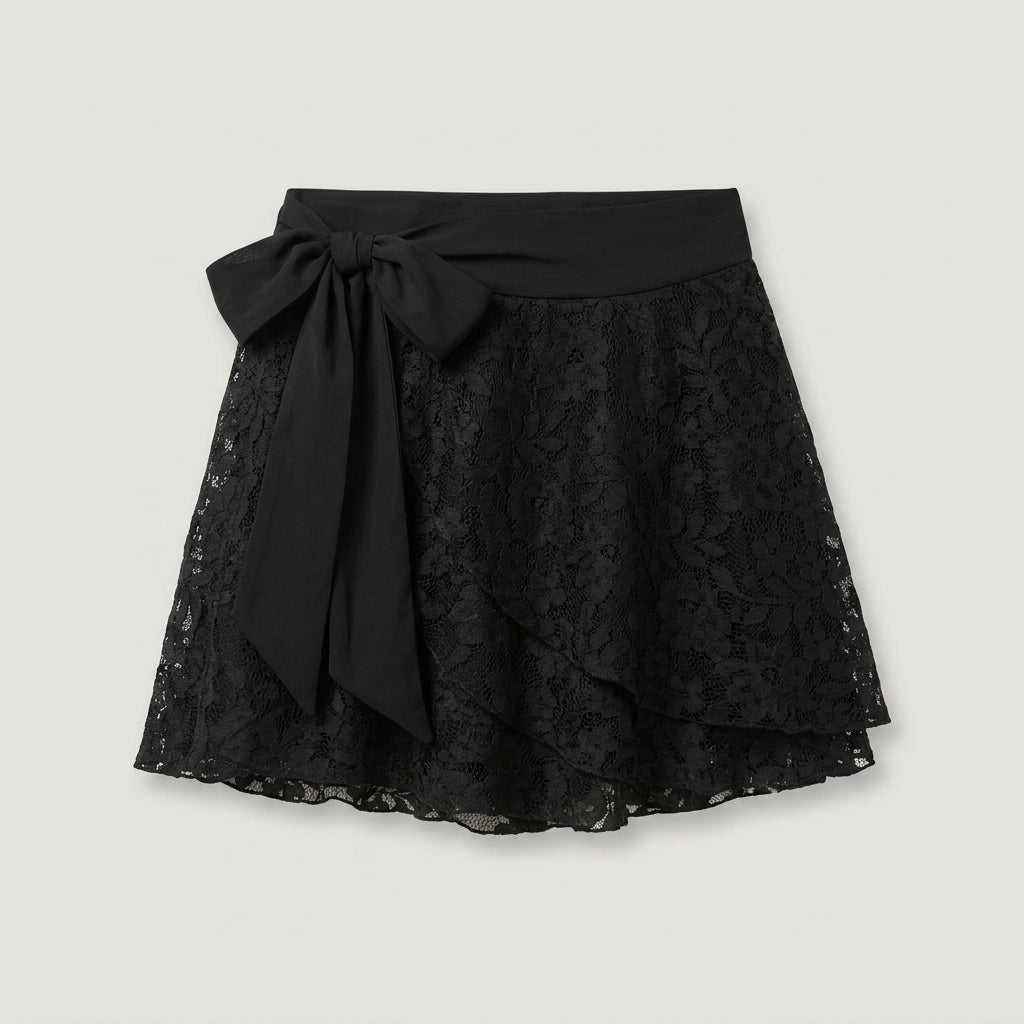 Black Lace Wrap Skort