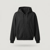 Black Oversized Zip-up Hoodie