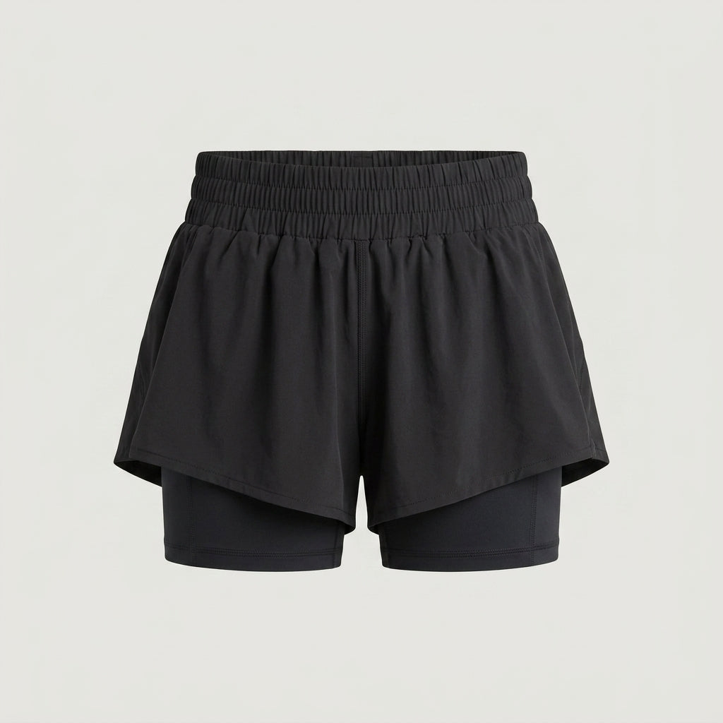 Black Ruffled Active Skort