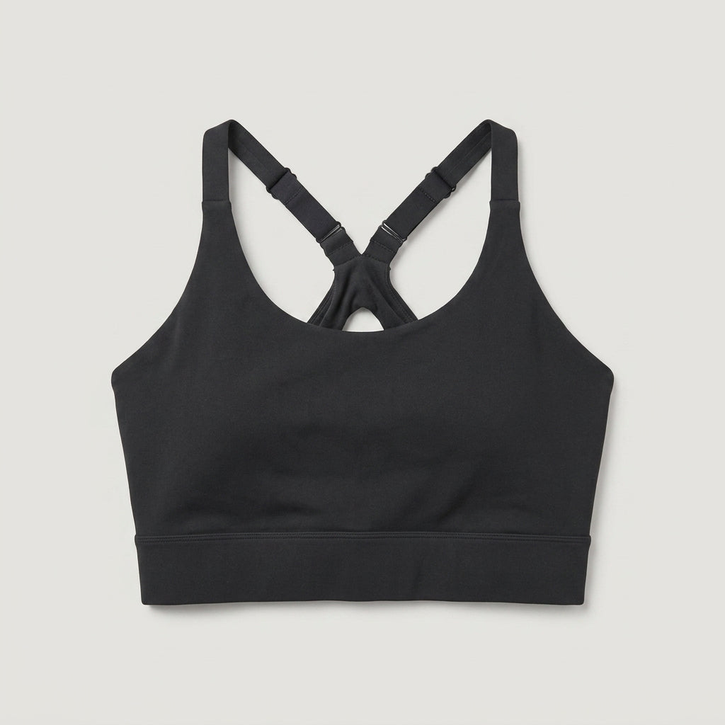 Black Strappy Back Sports Bra